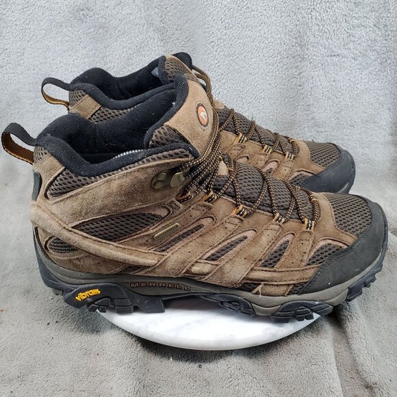 Merrell Shoes Mens Size 11.5 Brown Leather Moab 2 Vent Gorpcore Hiking Boots - Picture 4 of 10